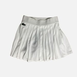 Lacoste Sport Built-In Shorty Pleated Tennis Skirt Skort White Green Small 34